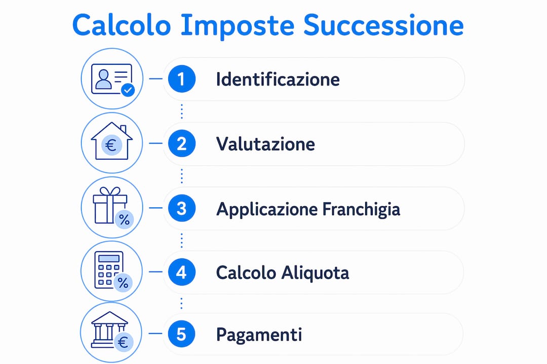 Guida illustrata ai passaggi per calcolare le imposte di successione