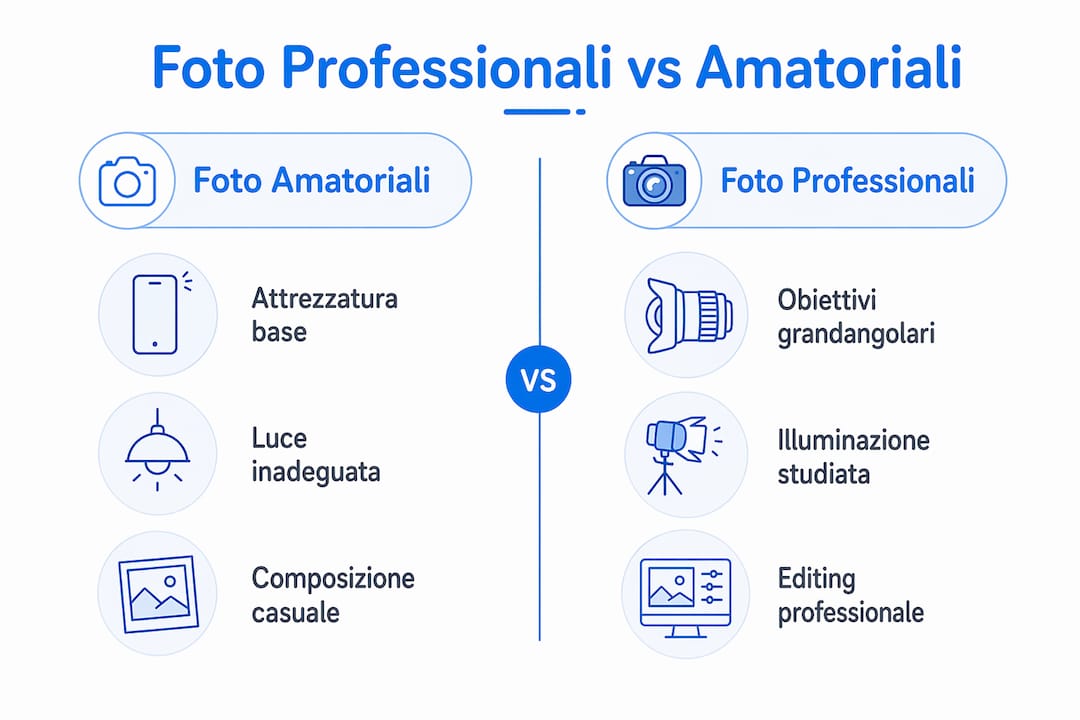 Infografica: come riconoscere le differenze tra scatti professionali e fotografie fatte da dilettanti