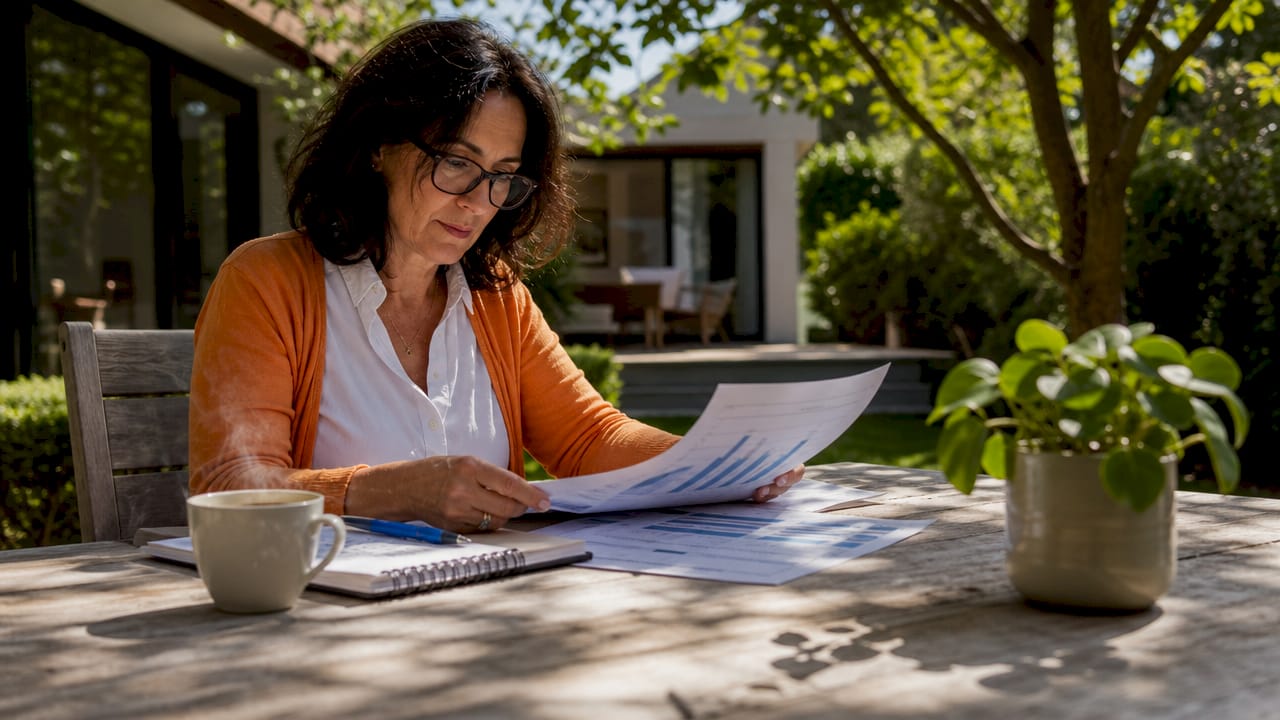 Agente immobiliare che analizza le relazioni sulle proprietà