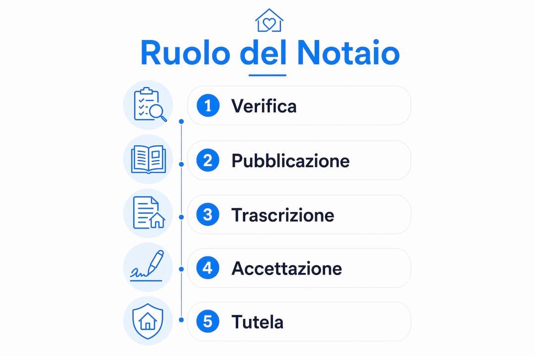 Infografica: cosa fa il notaio nella gestione delle successioni
