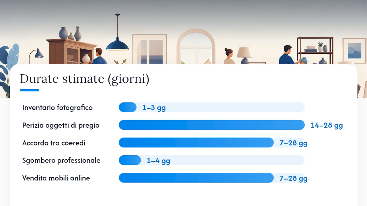 Tempistiche e dettagli sui costi per la gestione dei mobili ereditati