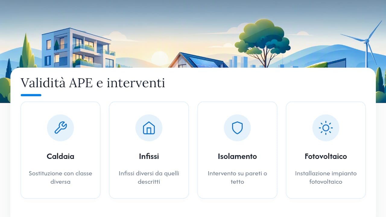 Validità dell'APE e lavori che necessitano di aggiornamento
