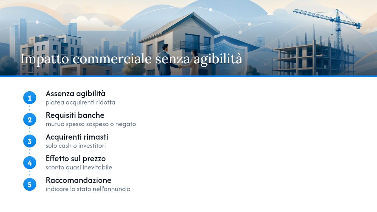Impatto sulla commerciabilità: prezzo di mercato e difficoltà per il mutuo — overview diagram
