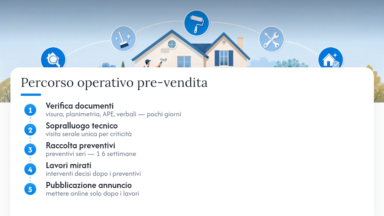 Ordine delle operazioni da seguire prima dei lavori