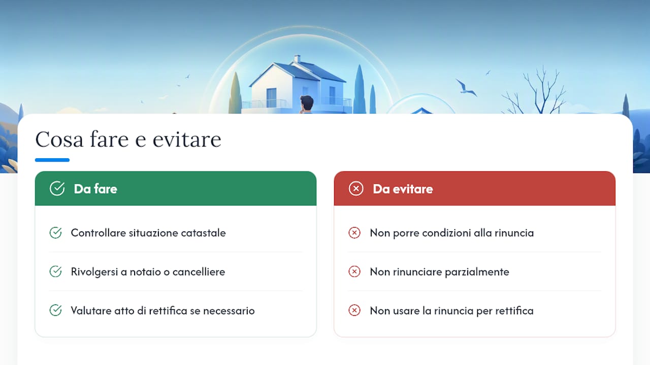Cosa comporta legalmente rinunciare a un'eredità che include un immobile — overview diagram