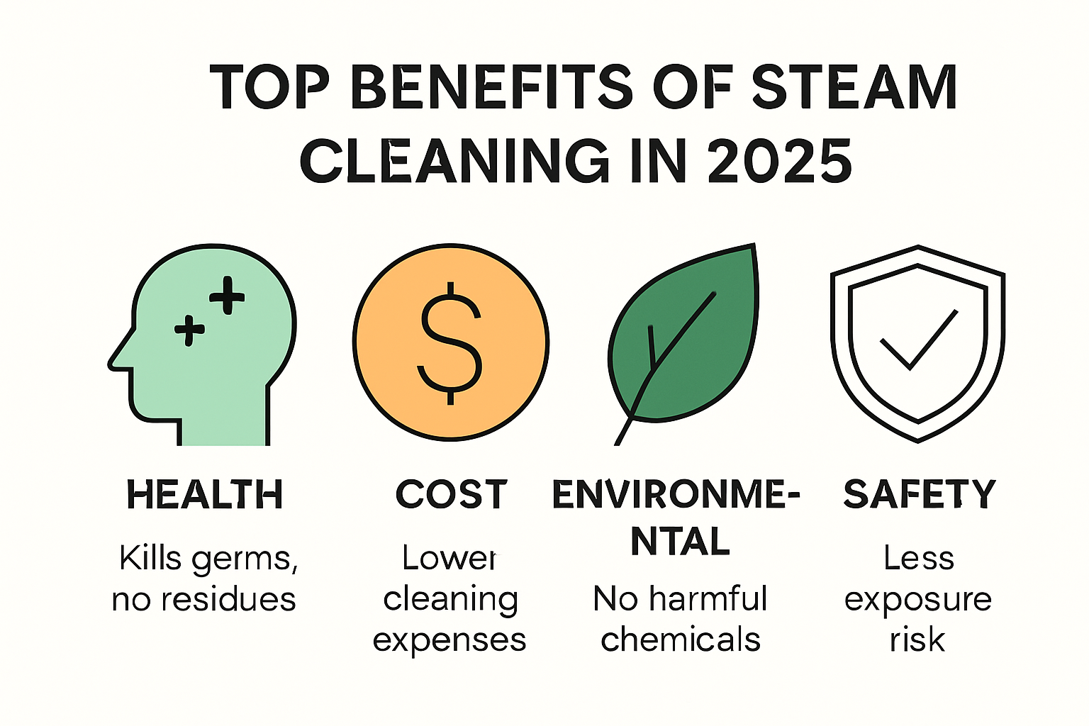 Infographic showing key steam cleaning benefits
