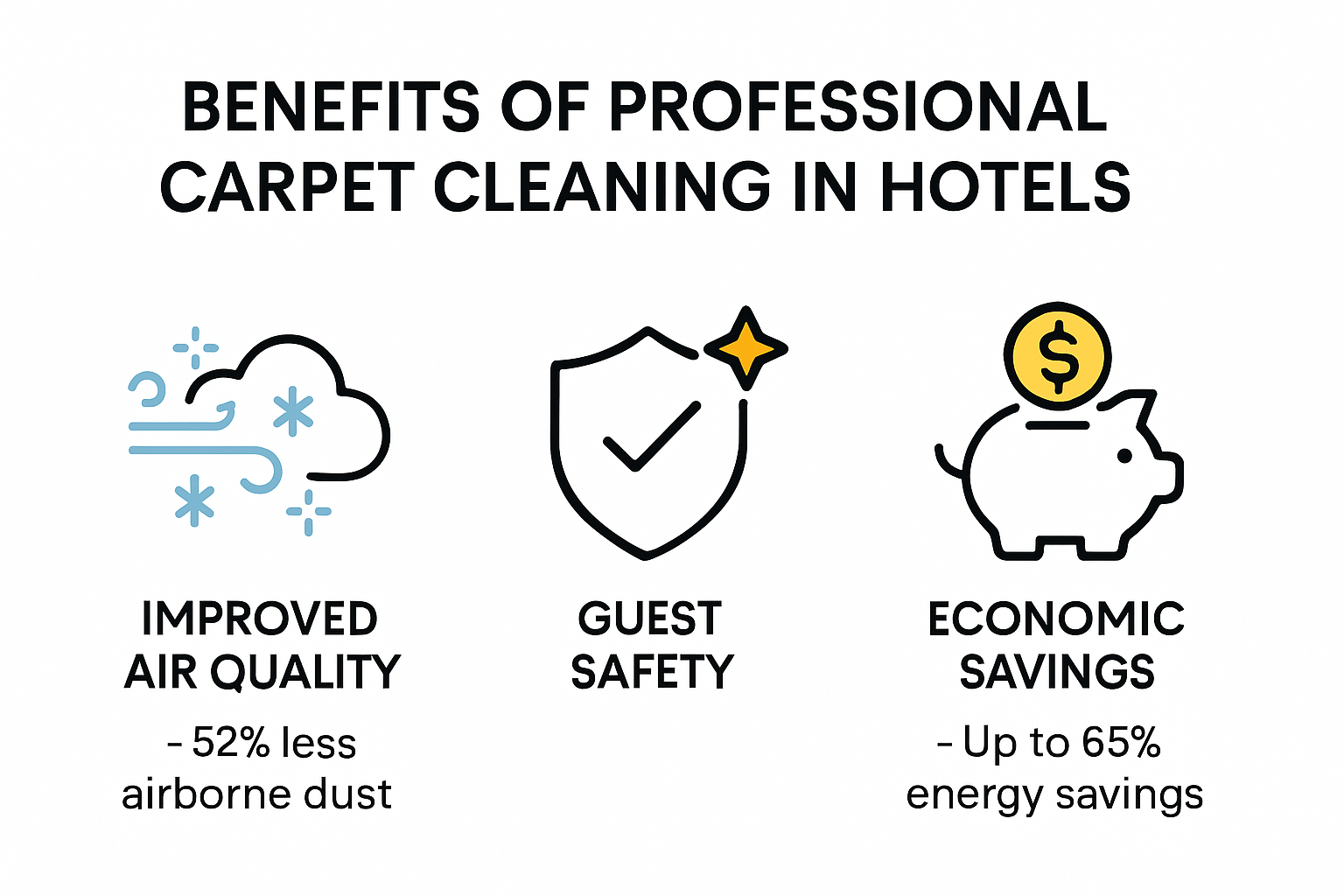 Infographic showing carpet cleaning benefits in hotels