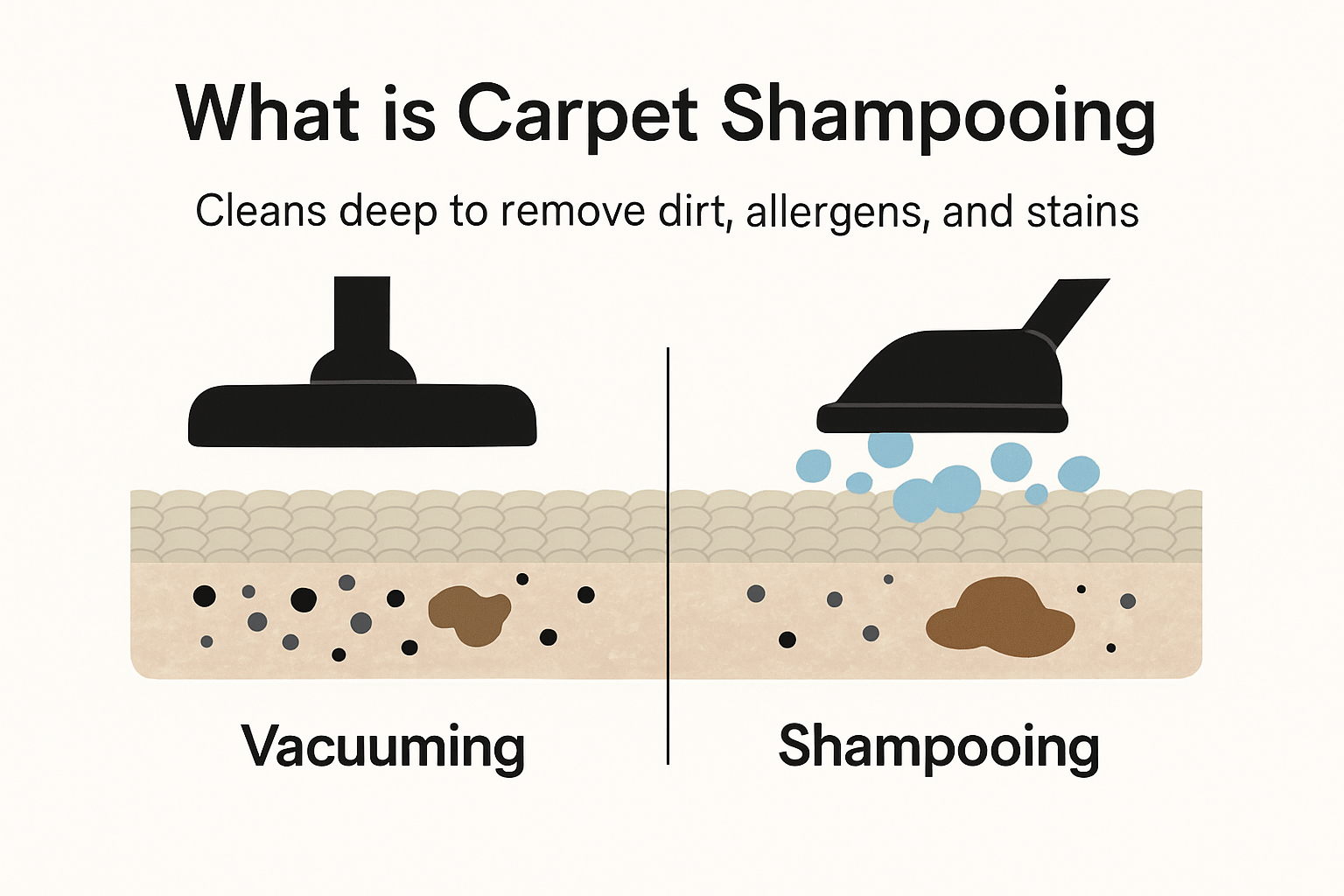 Infographic illustrating what is carpet shampooing and deep cleaning benefits