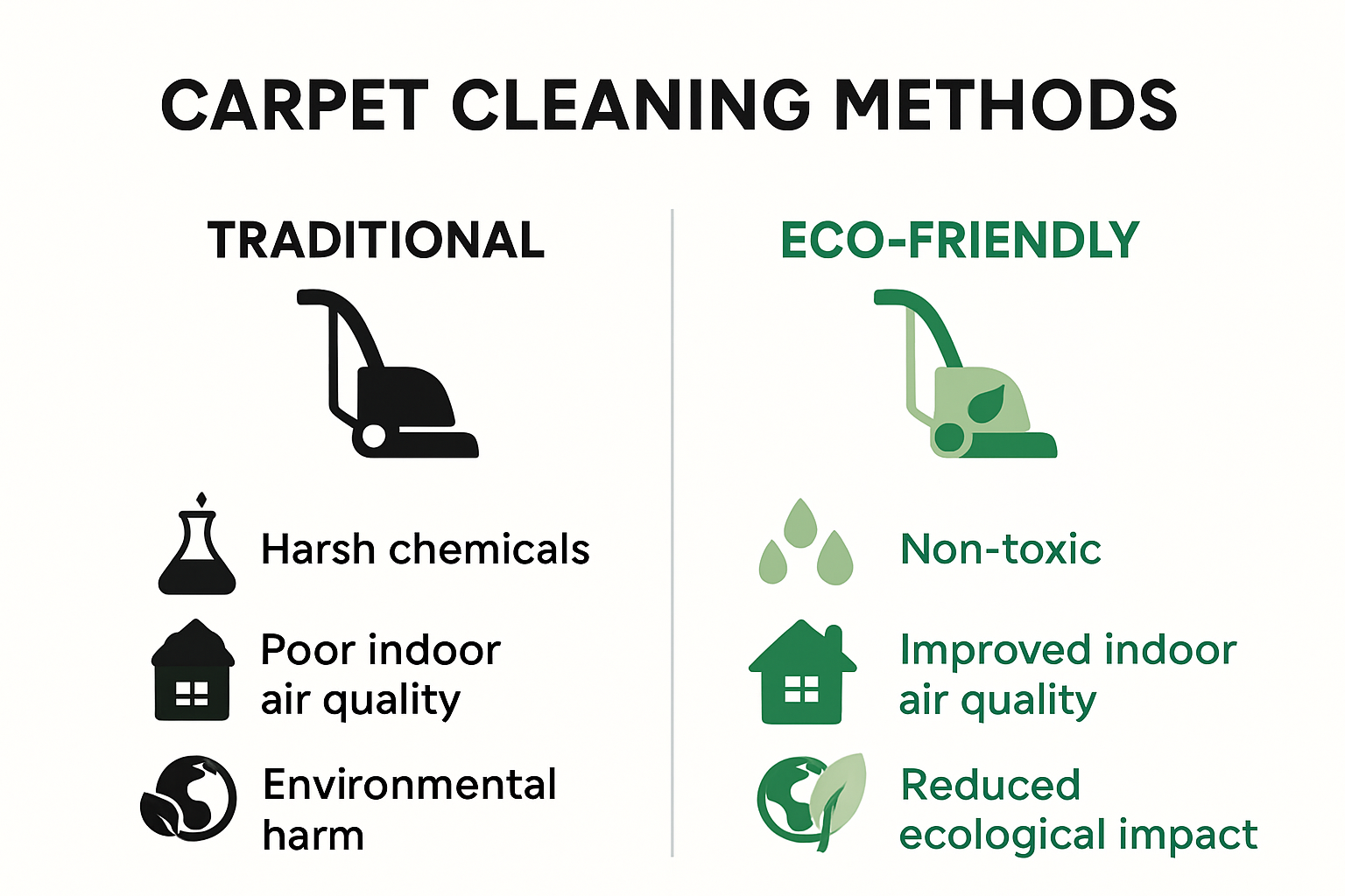 Comparison of traditional and eco-friendly carpet cleaning impacts