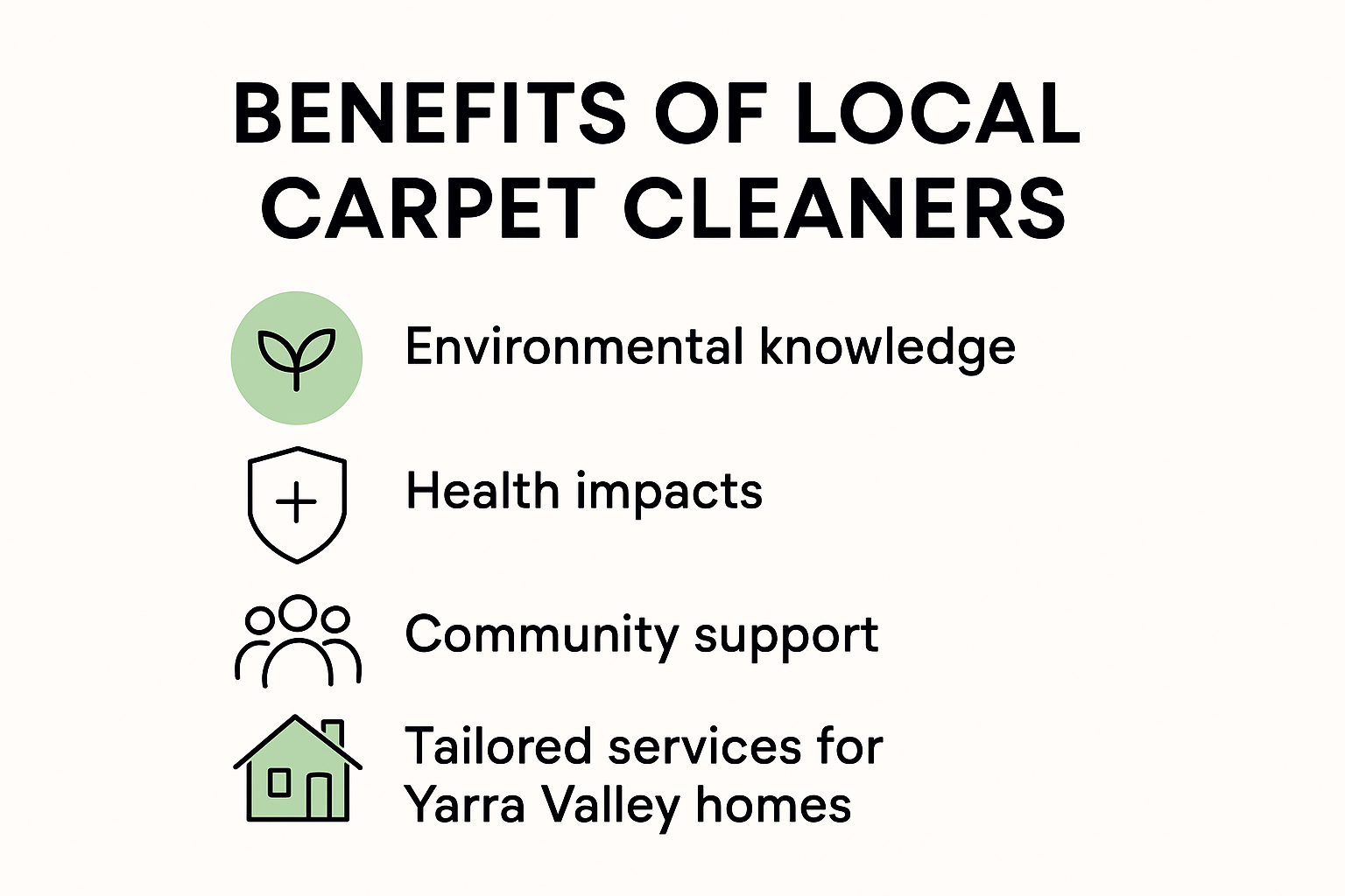 Infographic summarizing benefits of local carpet cleaners