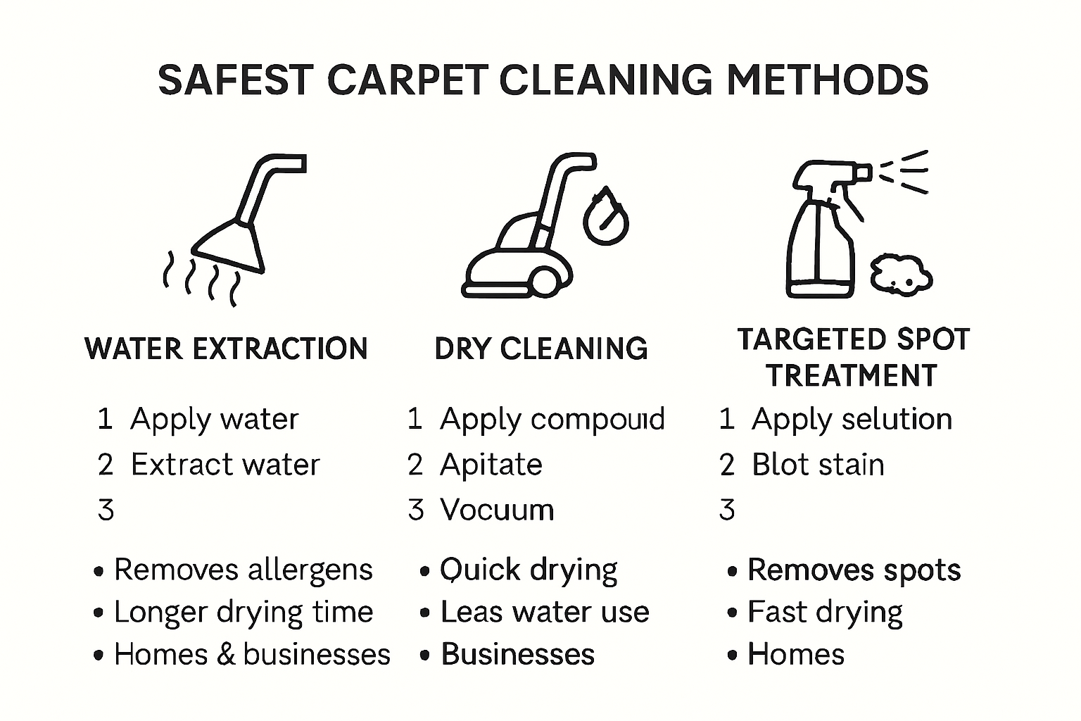 Comparison of safest carpet cleaning methods