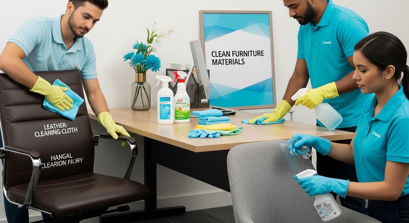 office furniture cleaning demonstration