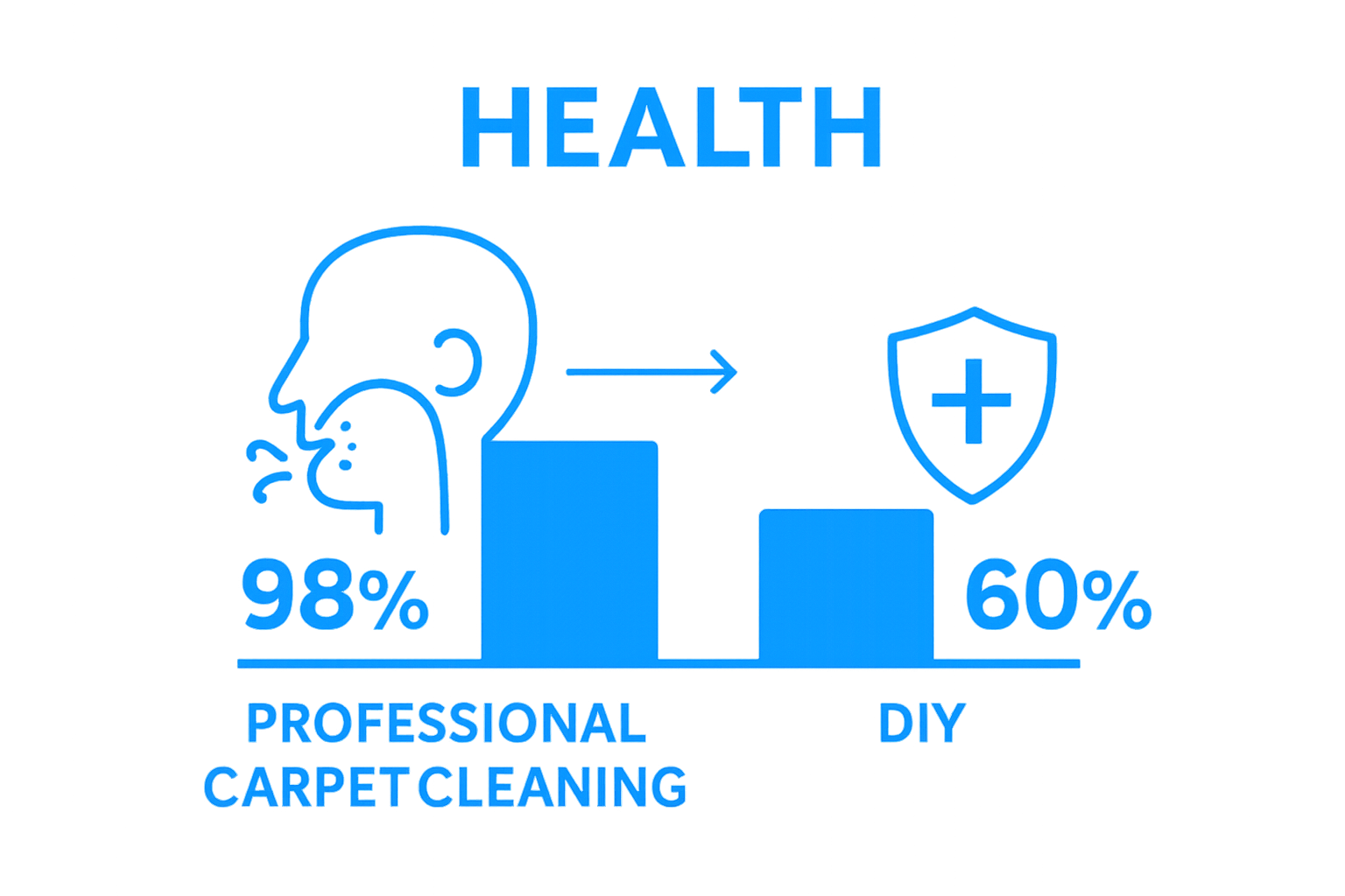 Infographic comparing professional and DIY carpet cleaning effectiveness