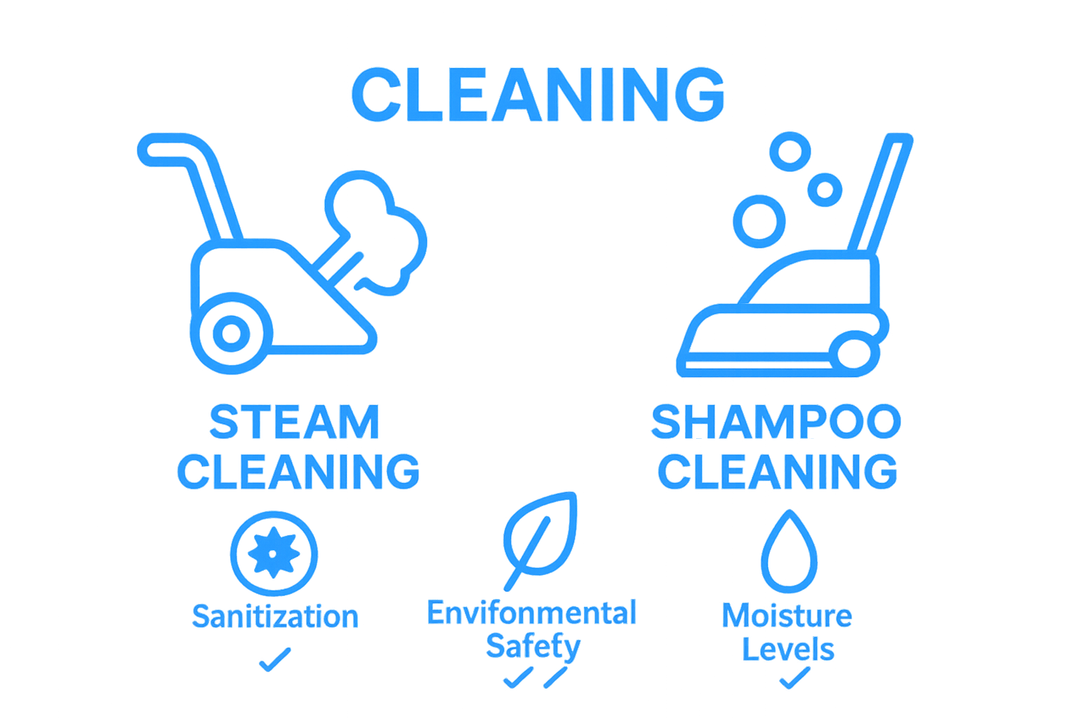 Steam vs shampoo cleaning comparison: benefits side-by-side
