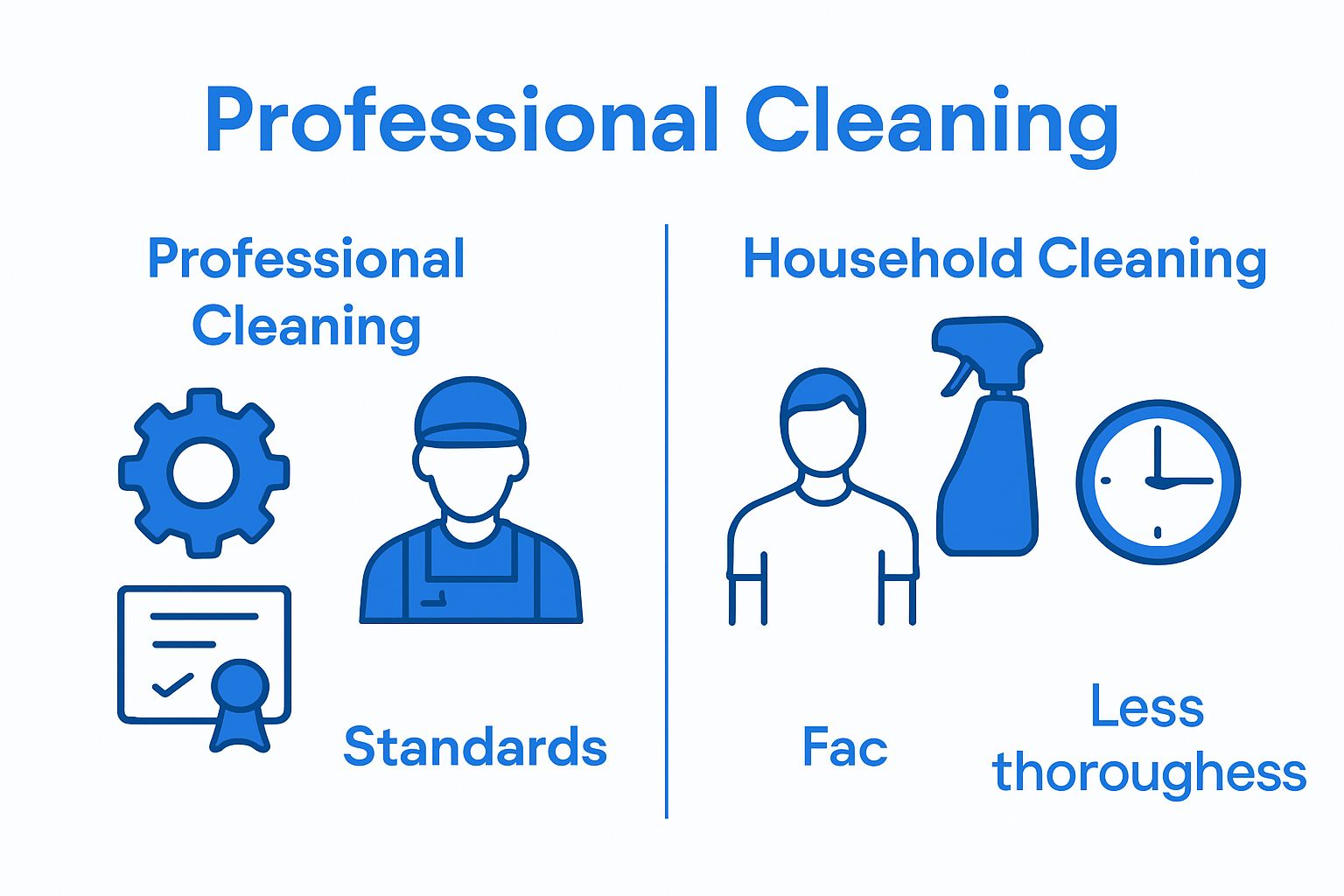 Infographic comparing professional versus household cleaning features