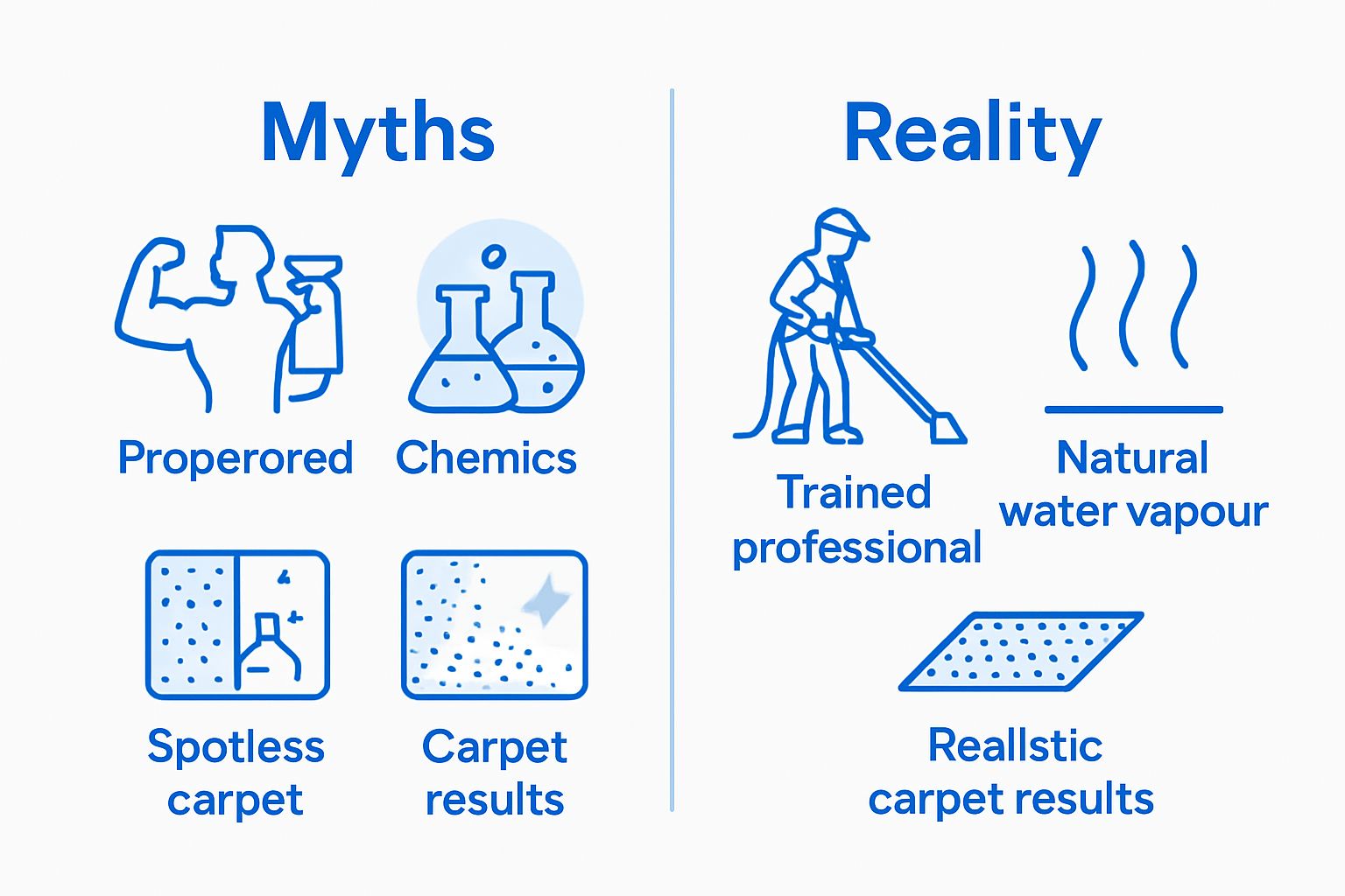 Infographic comparing steam cleaning myths versus realities