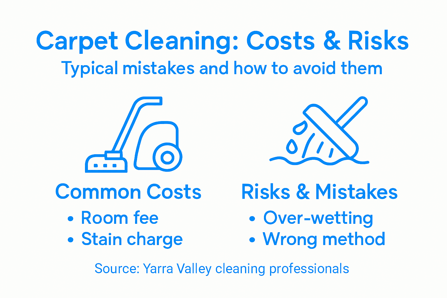 Infographic outlining costs, risks, and mistakes