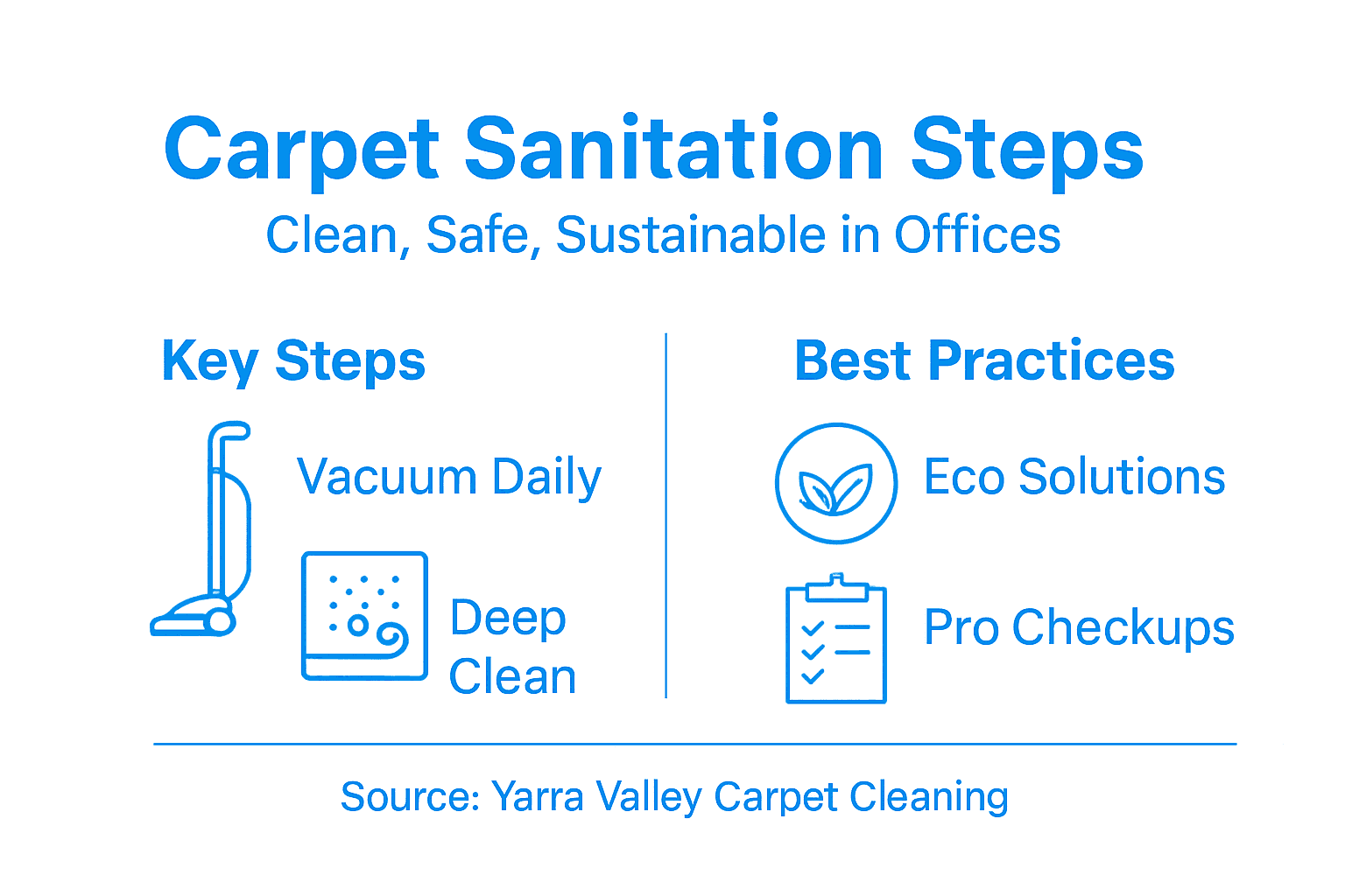 Infographic office carpet sanitation steps overview