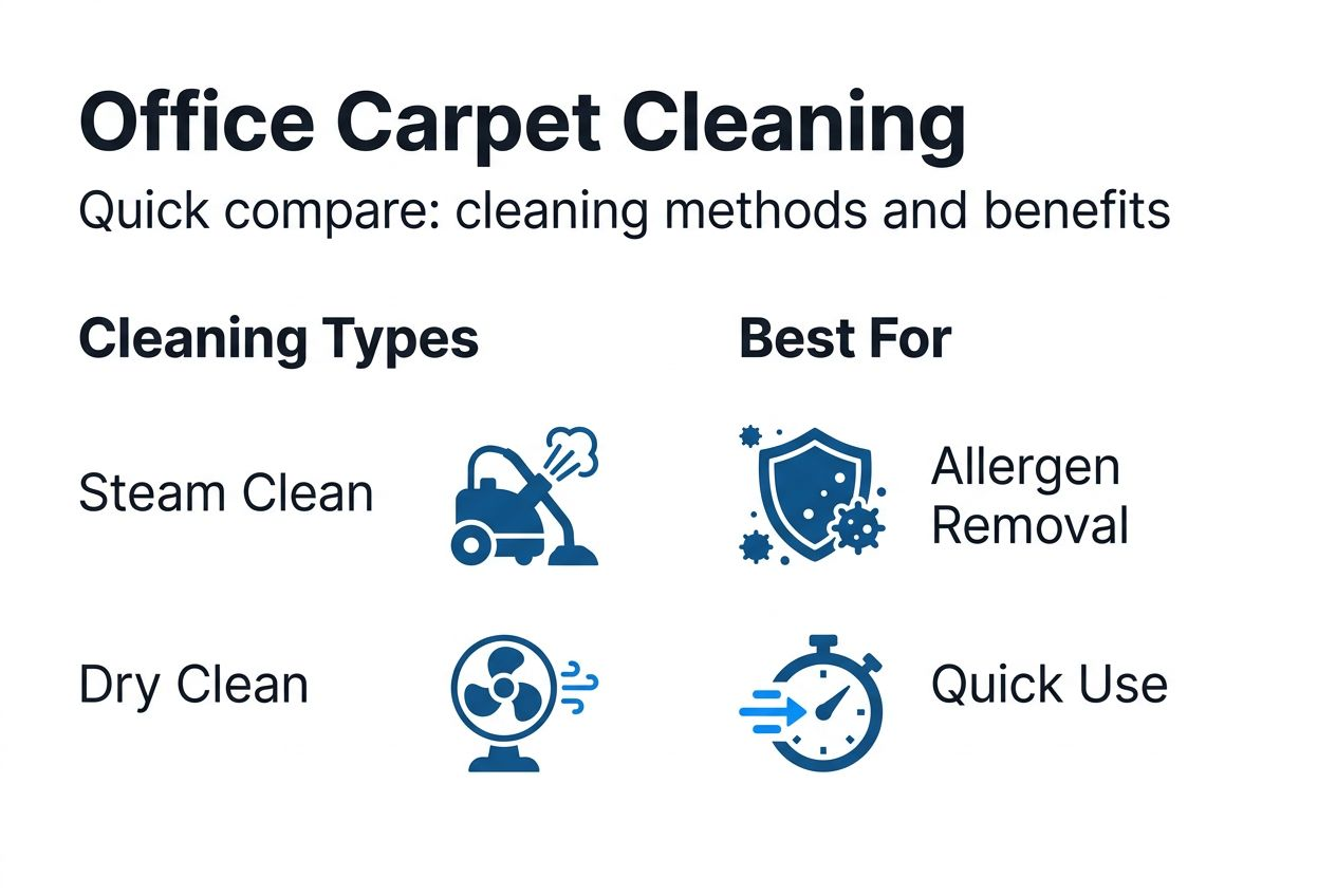 Infographic comparing office carpet cleaning methods