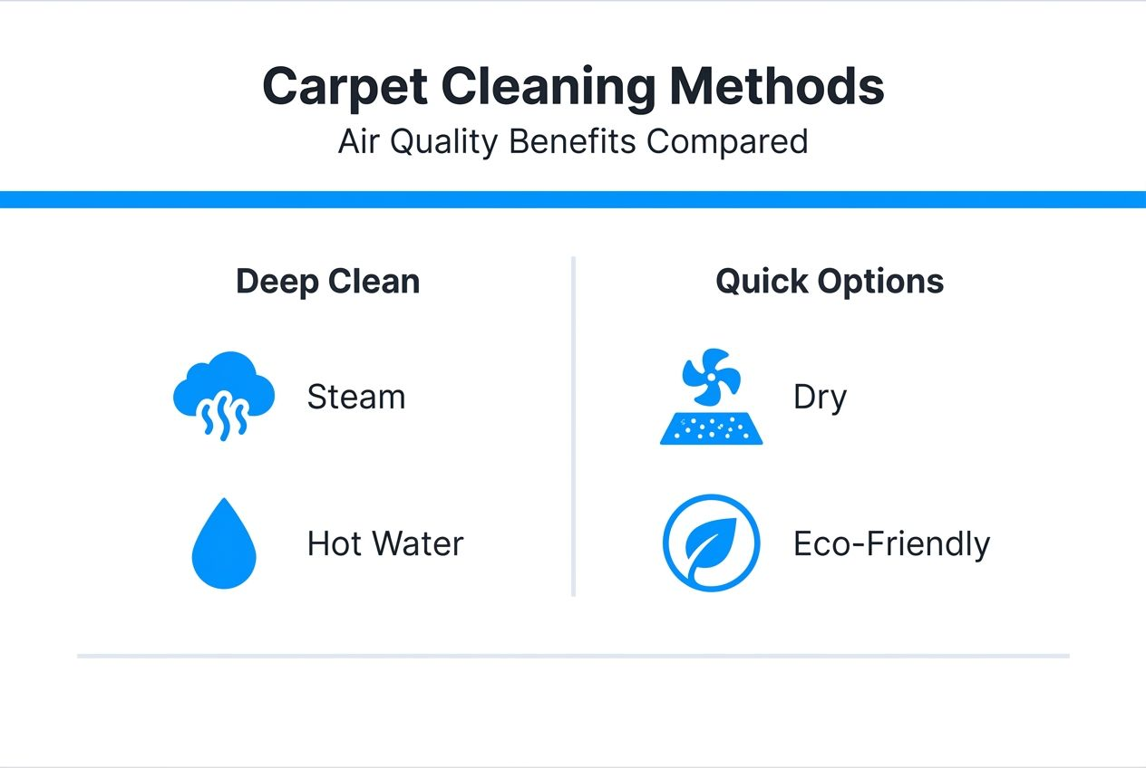 Infographic comparing carpet cleaning methods for air quality