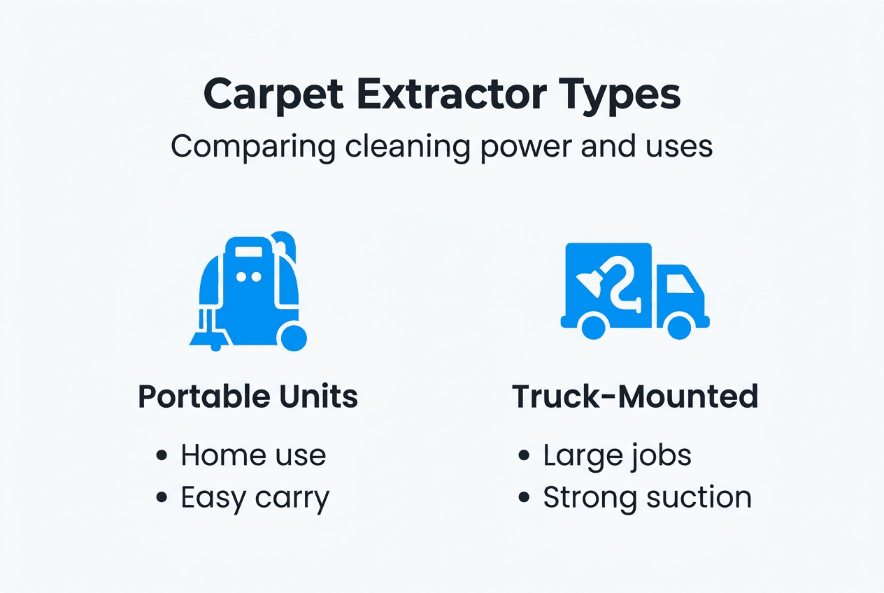 Infographic comparing carpet extractor types