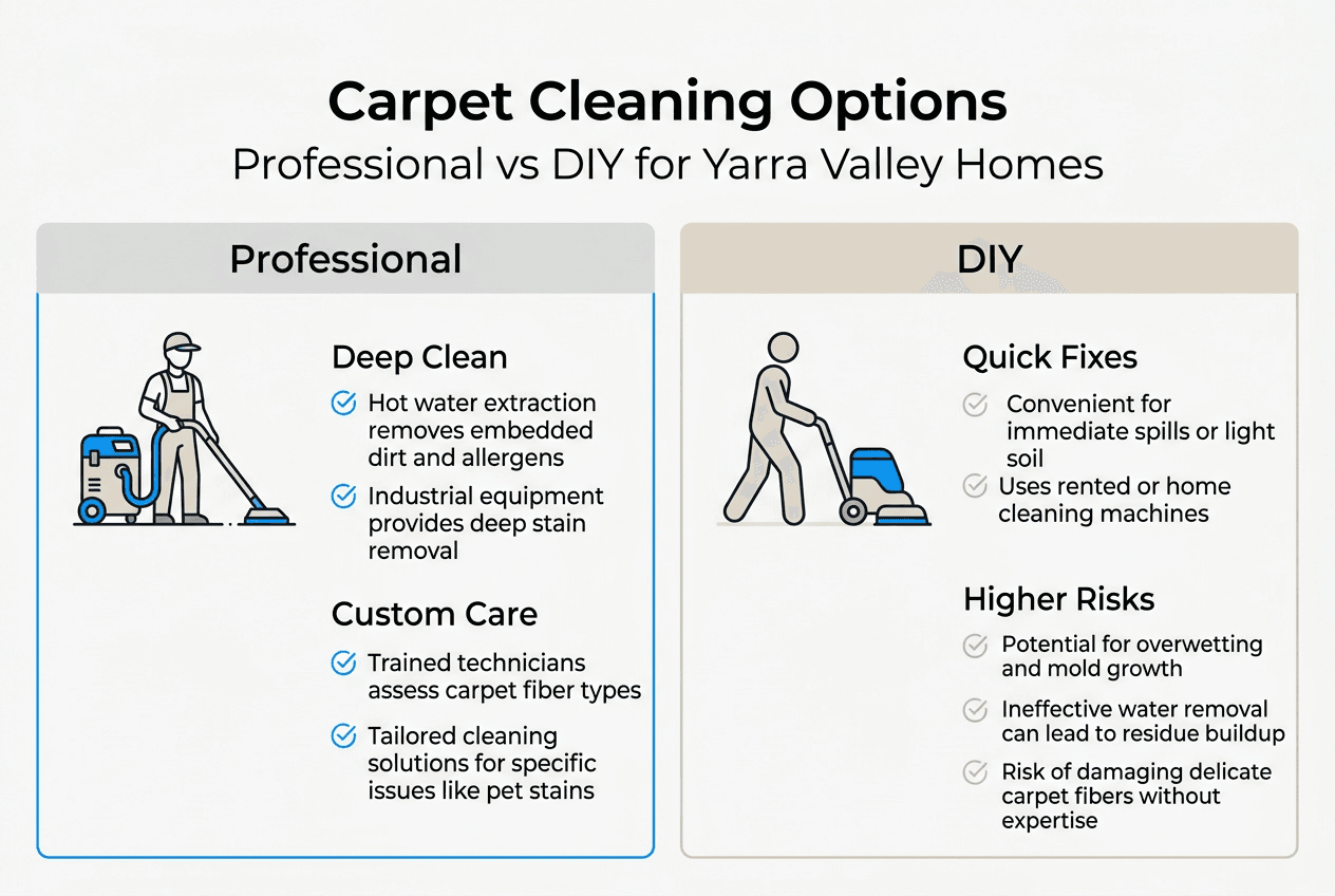 Infographic comparing pro and DIY carpet cleaning