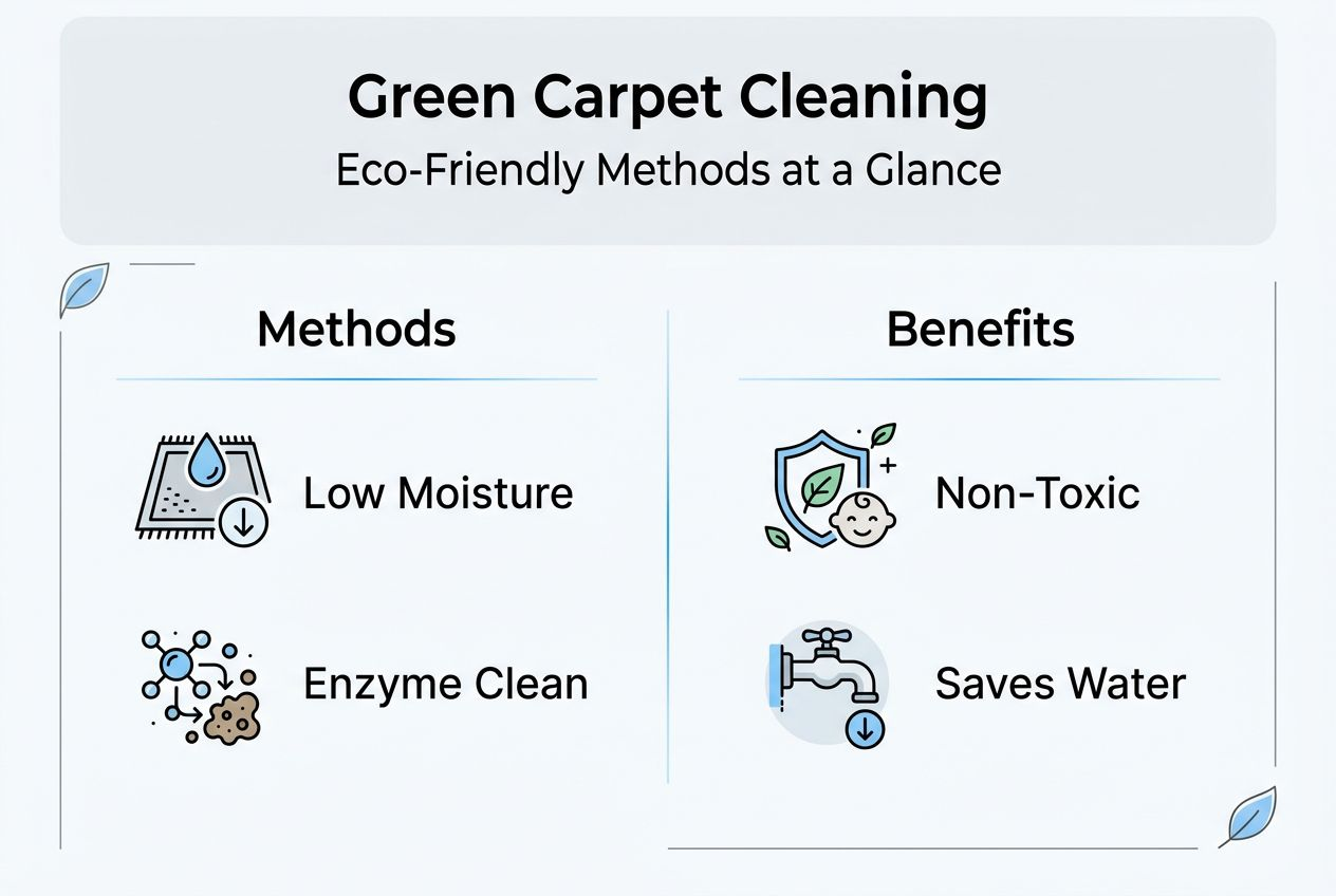 Infographic comparing green carpet cleaning methods