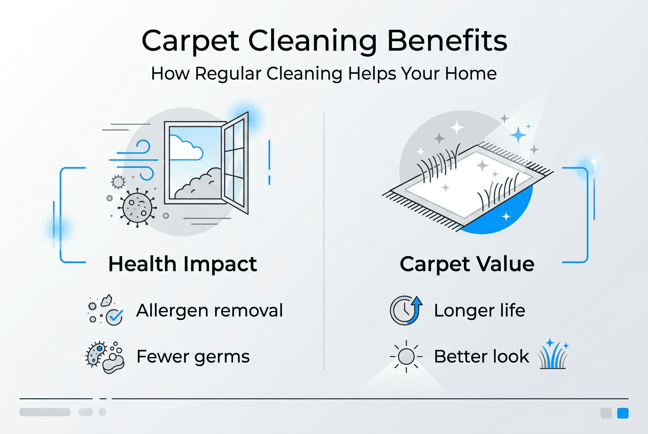 Infographic showing benefits of carpet cleaning