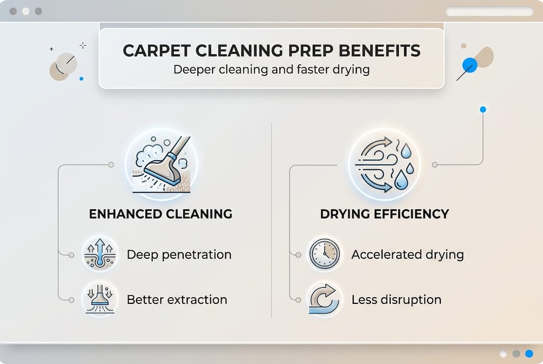 Infographic showing benefits of carpet cleaning prep