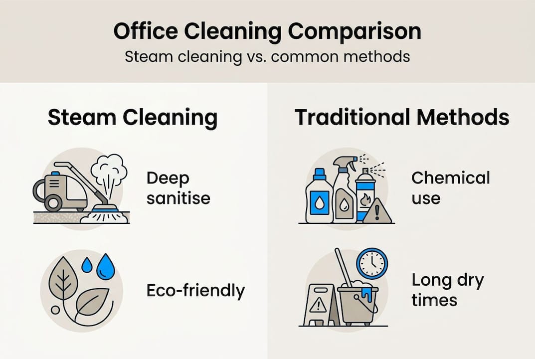 Infographic comparing office cleaning methods