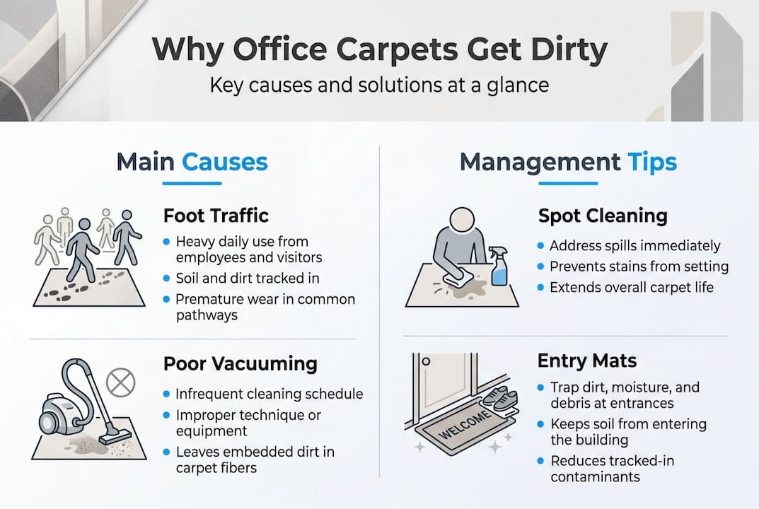Infographic on carpet dirt causes and tips