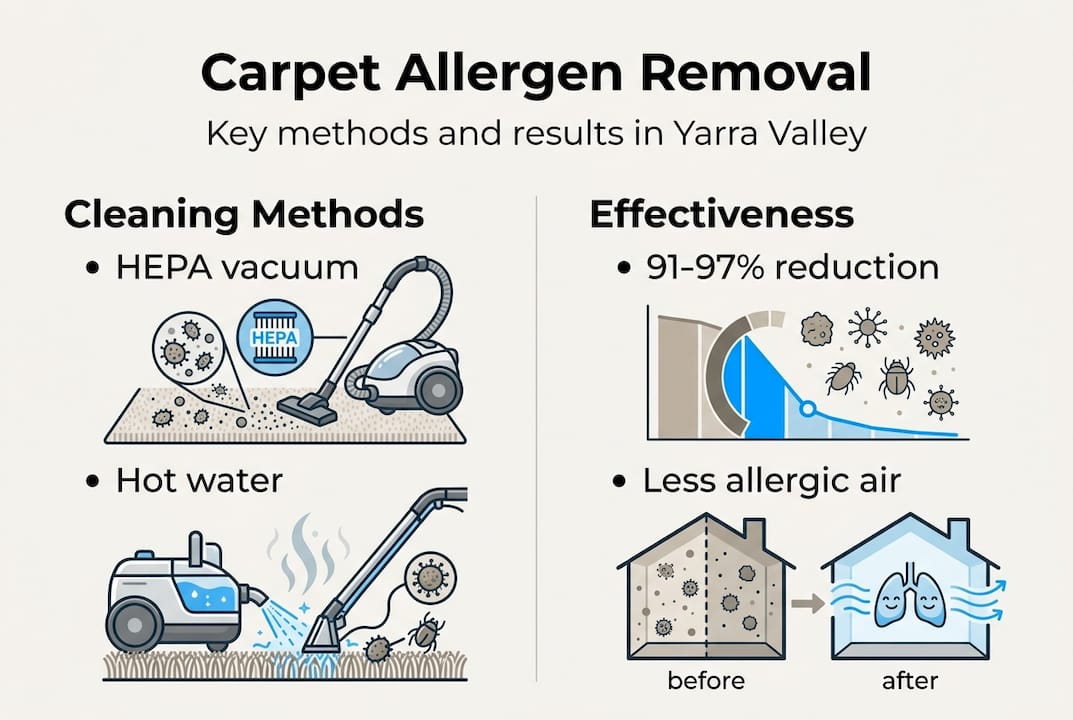 Infographic showing carpet allergen removal methods