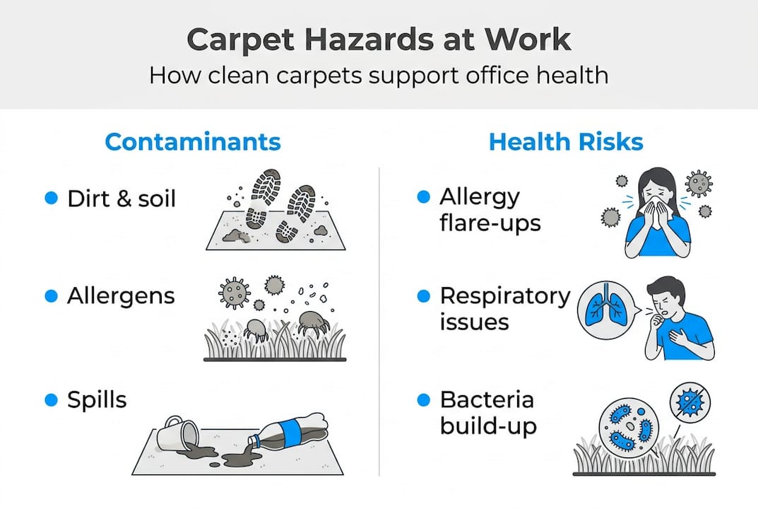 Infographic on carpet contaminants and health risks