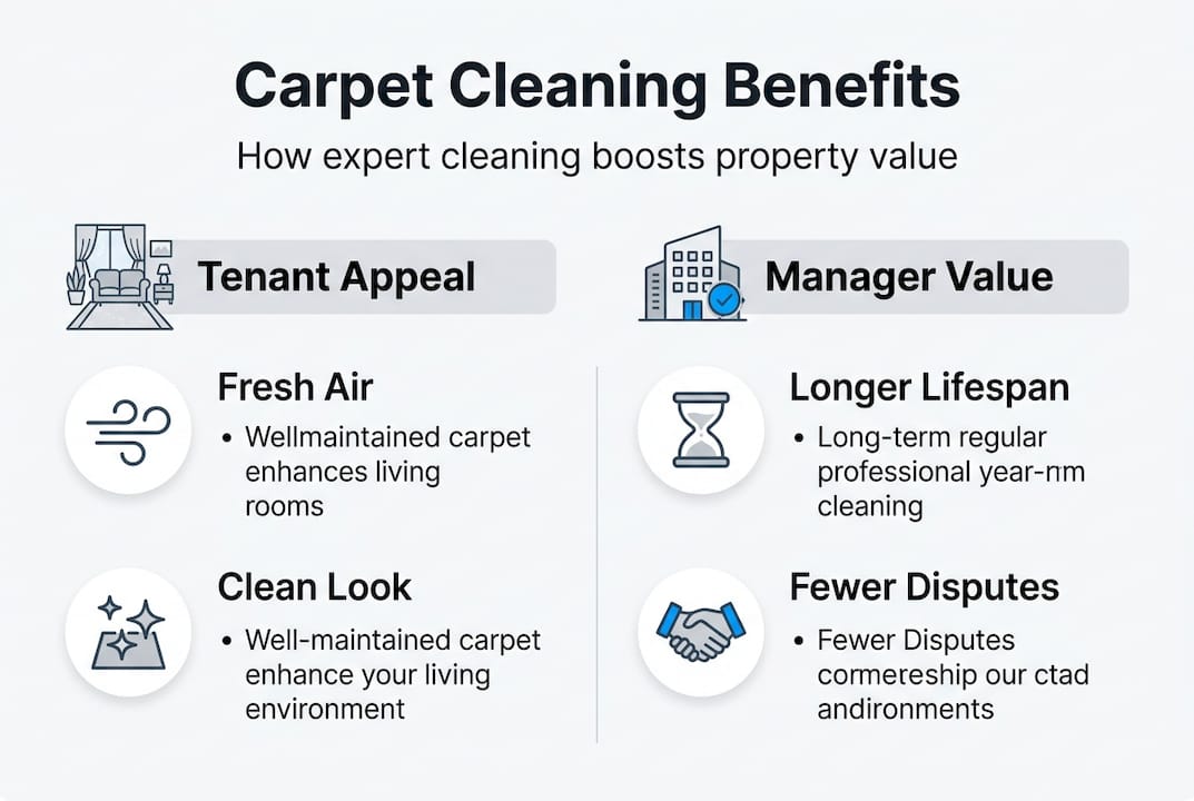 Infographic showing carpet cleaning benefits for properties