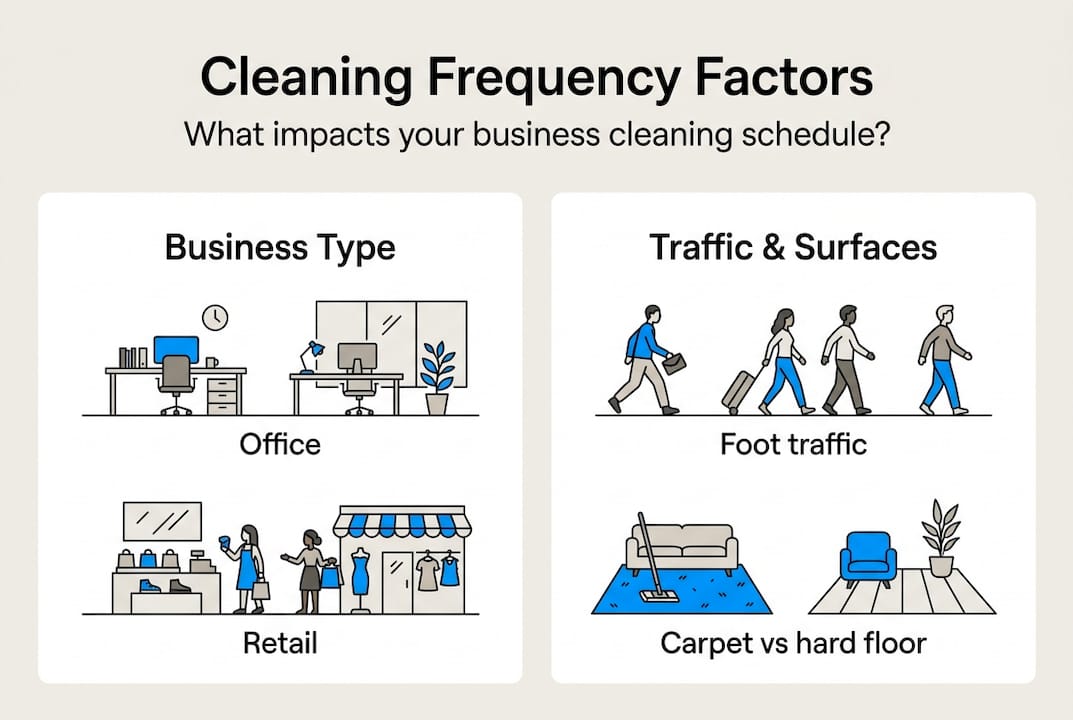 Infographic on cleaning frequency main factors
