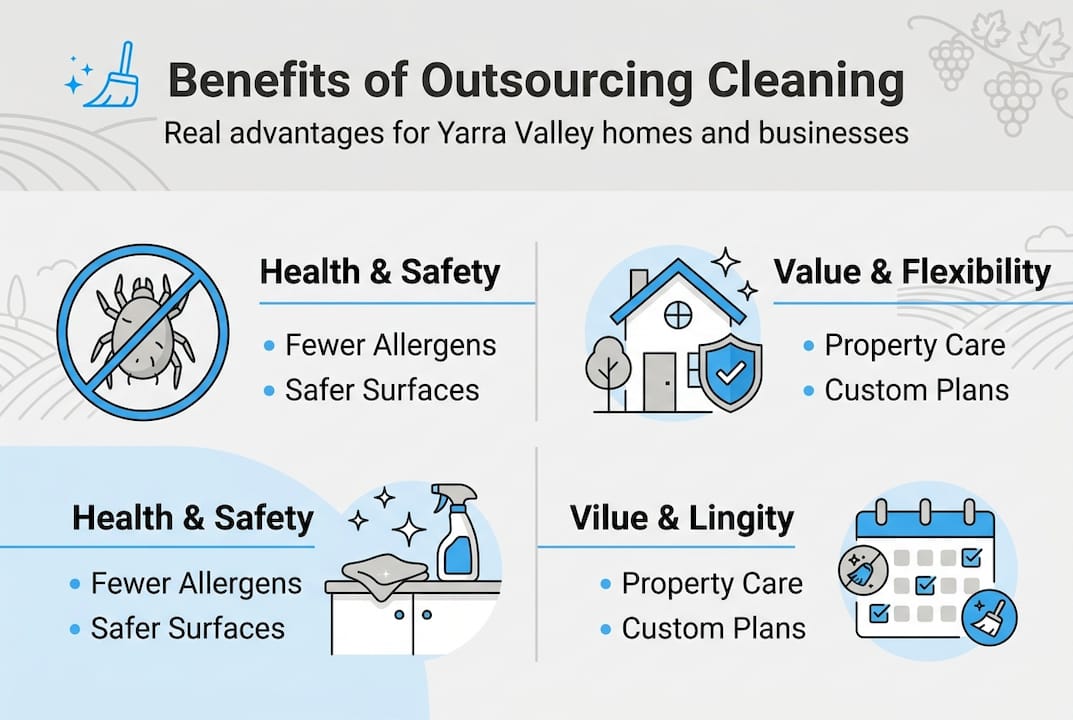Infographic outlining outsourcing cleaning benefits