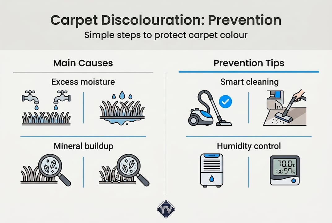 Infographic shows carpet discolouration causes and prevention