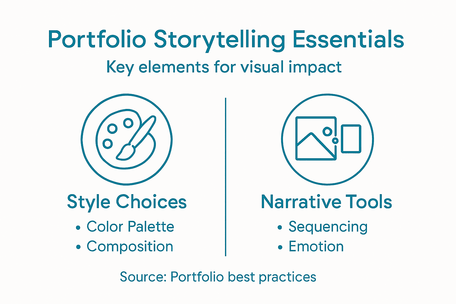 Infographic about storytelling in photography portfolios