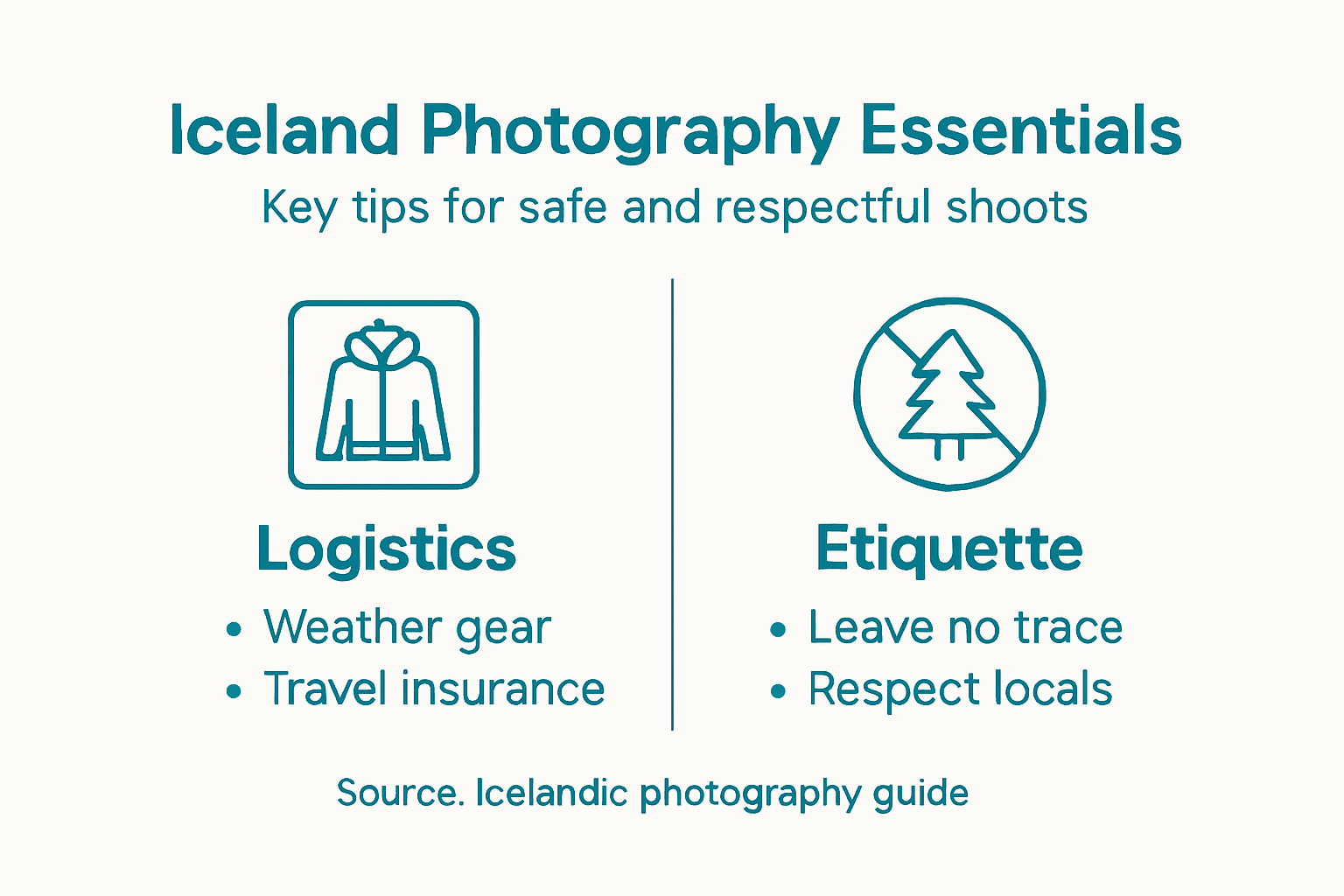 Infographic on Icelandic photography essentials