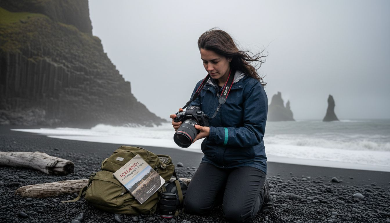 Wide lens setup at Reynisfjara beach