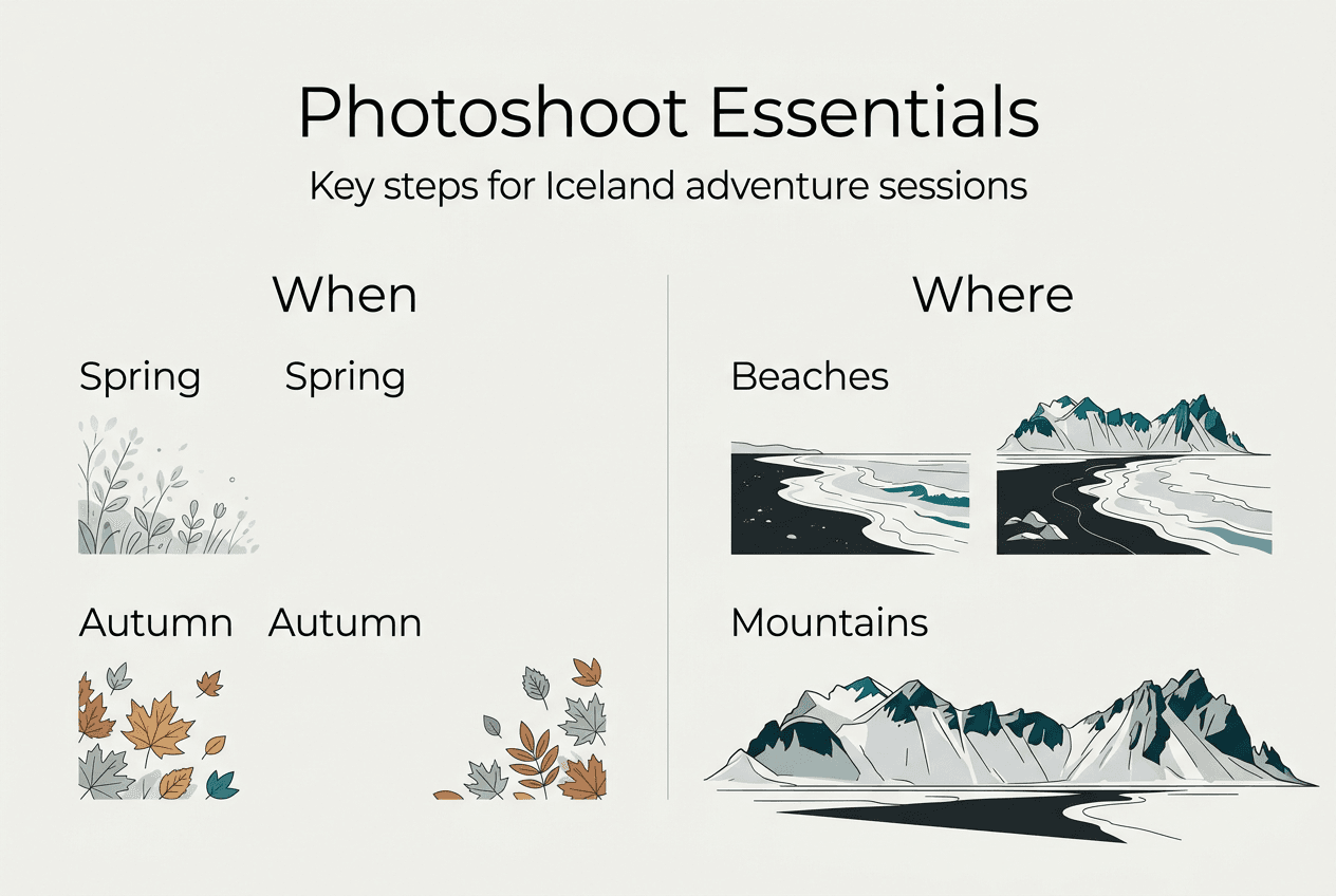 Infographic with where and when for Iceland shoots