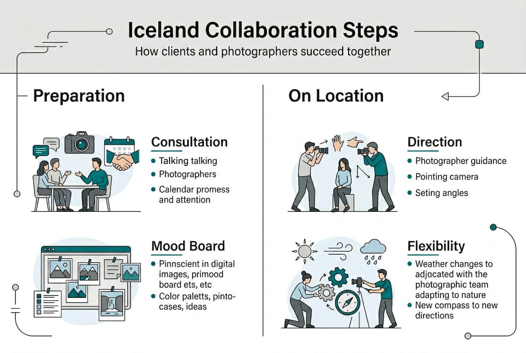 Infographic outlining key Iceland shoot steps