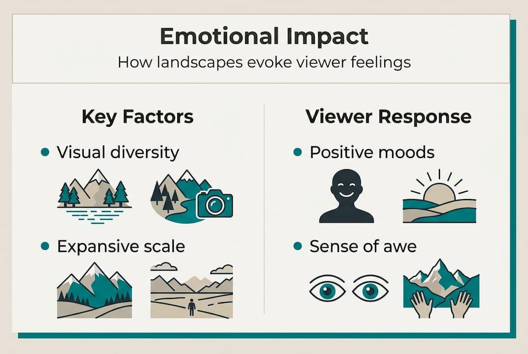 Infographic showing emotional impact in landscapes