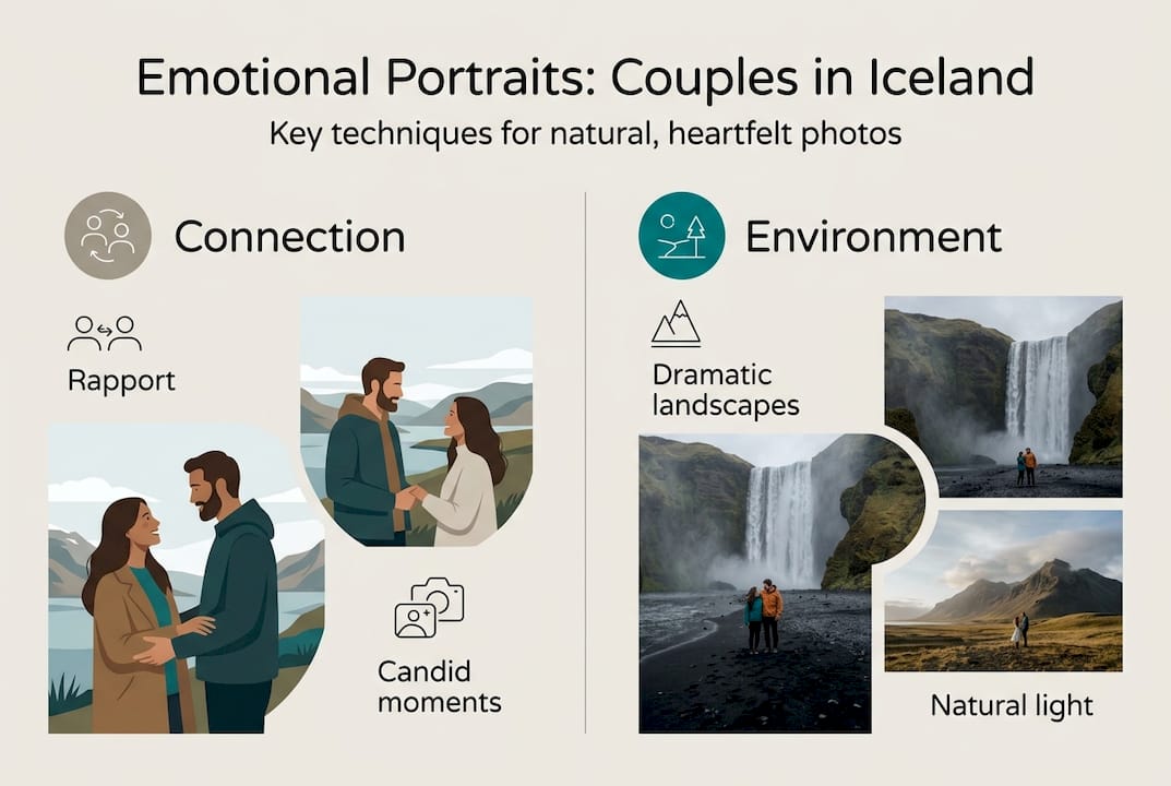 Infographic on emotional portraiture techniques in Iceland