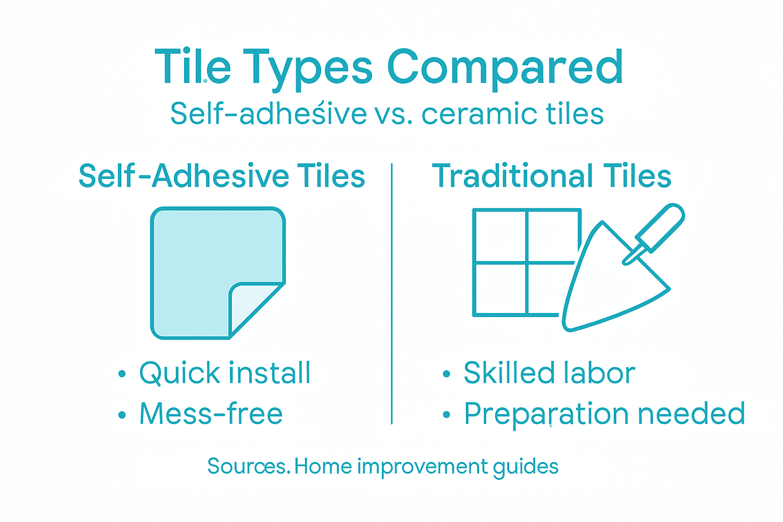 Infographic comparing tile types and benefits