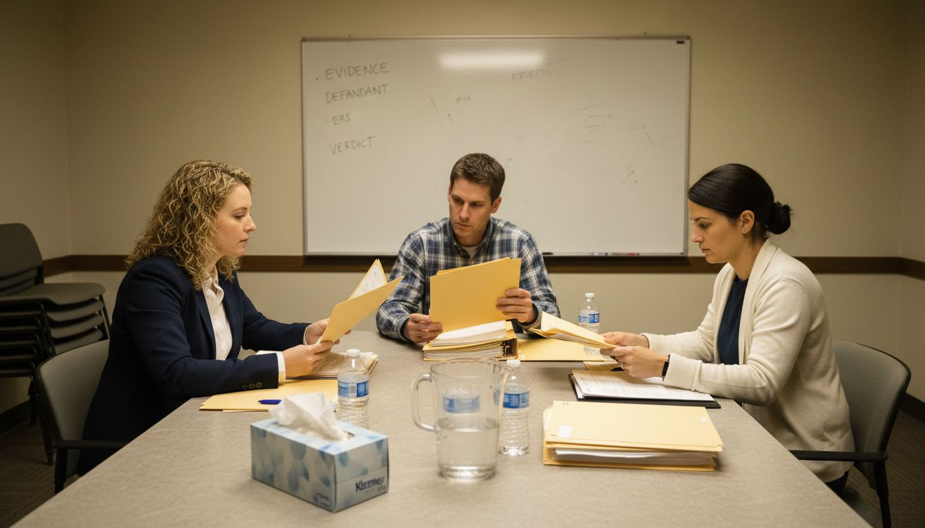 Jurors deliberating in confidential jury room