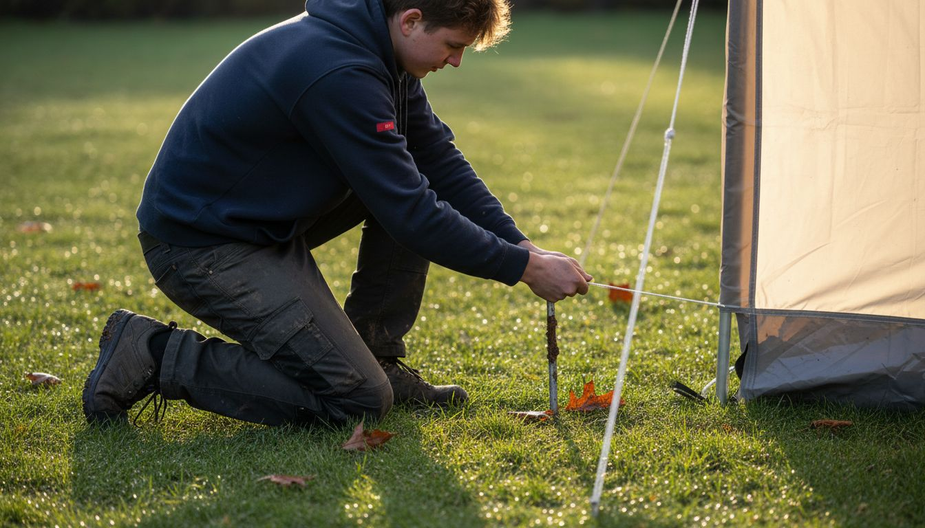 Zorg dat de scheerlijn goed vastzit aan de haring.