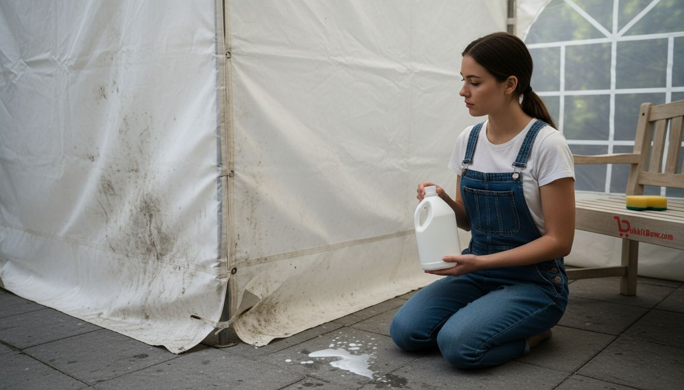 Veelgemaakte fout: een partytent schoonmaken met chloor