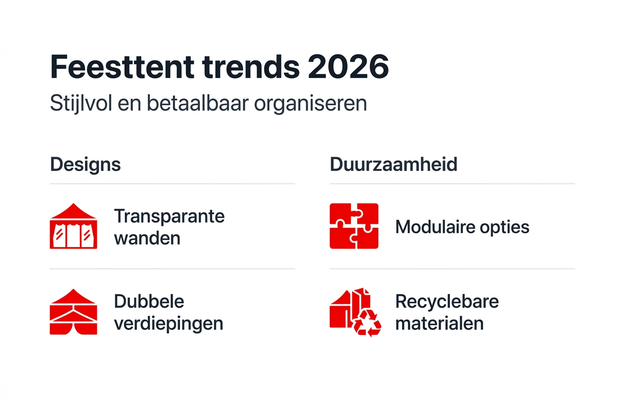 Infographic: de belangrijkste feesttent-trends voor 2026 in één oogopslag