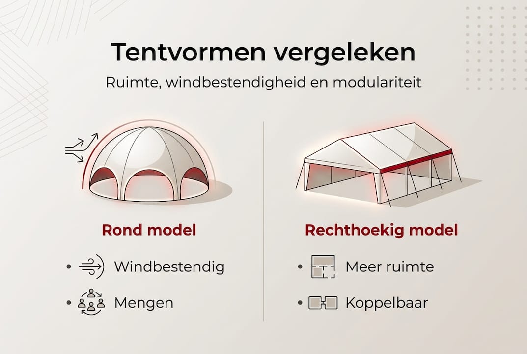 Overzicht: de verschillen tussen ronde en rechthoekige tenten in beeld